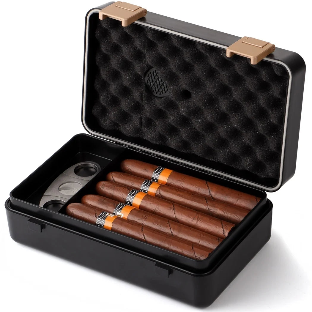 Humidor de viaje con higrómetro