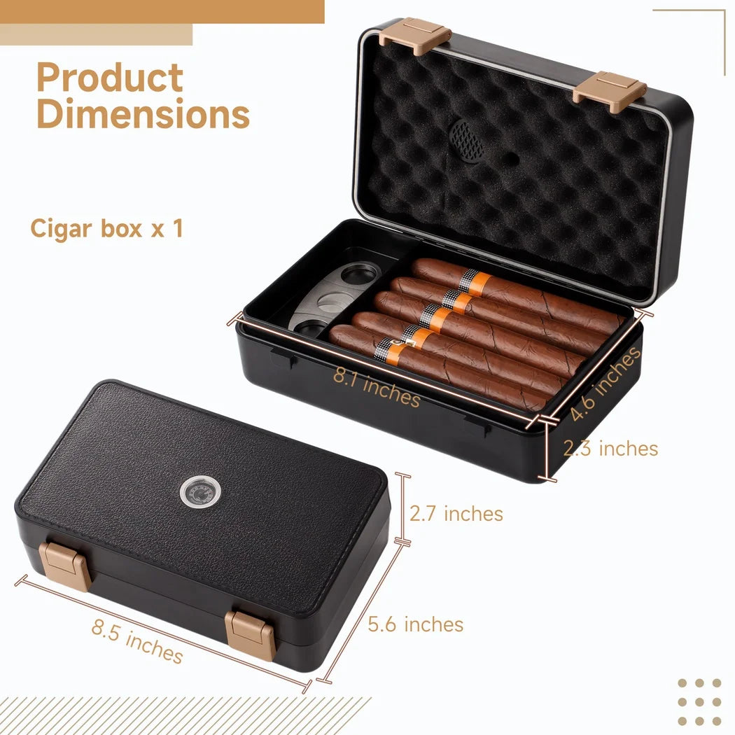 Humidor de viaje con higrómetro